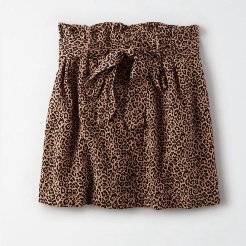 NWT American Eagle Cheetah Button Mini Skirt NEW